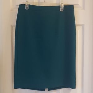 J. Crew green wool pencil skirt size 6